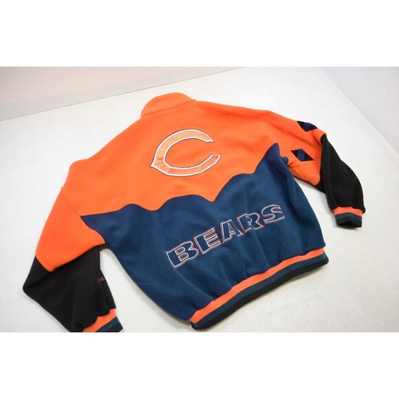 VTG 80's 90's Pro Elite Chicago Bears Full Zip Fleece Jacket Mens Size XL - Picture 14 of 14